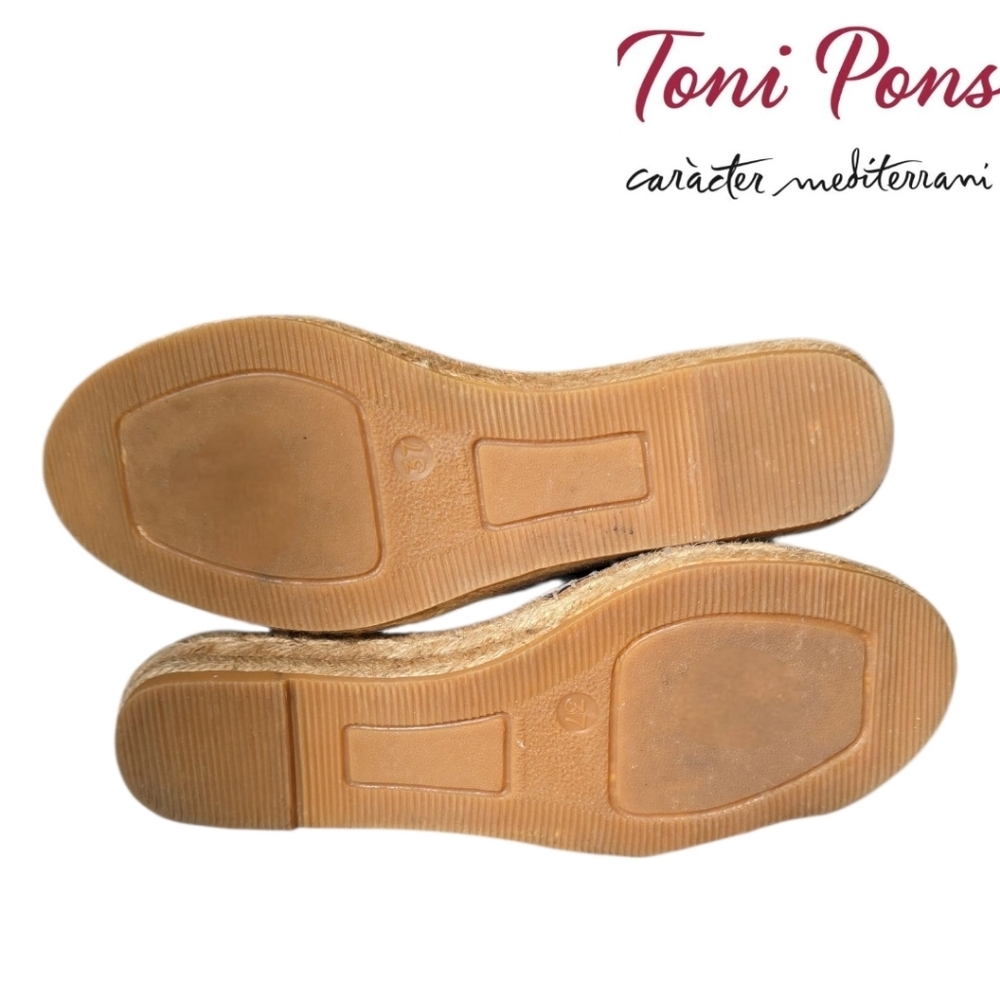 TONI PONS Noelia Espadrille Slip On Metallic Gunmetal Gray 37/6.5 - Picture 5 of 6